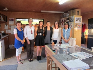 Team from ArtsPost visit Di Tocker's cast glass studio